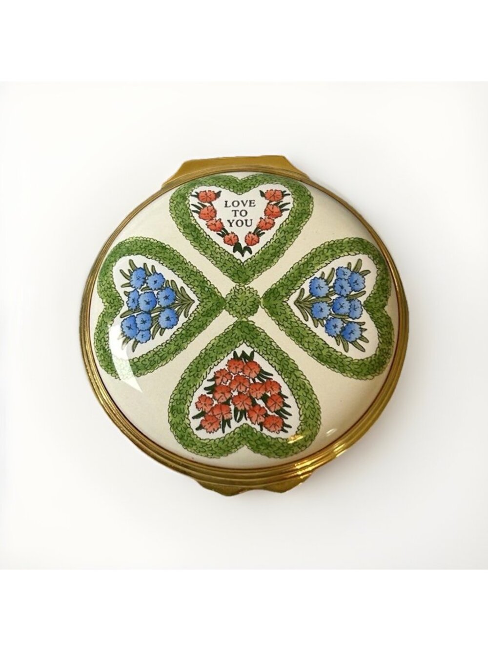 Halcyon Days Trinket Box English Enamels "Love To You" Valentines Day 2002 Vtg
